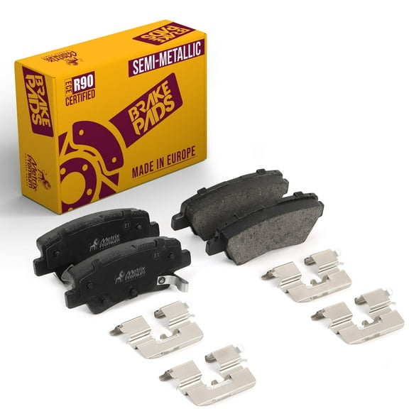 Metrix Premium Chassis Parts - Rear Semi-Metallic Disc Brake Pad Set D1544 Fits Hyundai Accent, Elantra, Elantra Coupe, GT, Sonata, Veloster, Kia Cadenza, Forte, Forte5, Optima, Made in Europe