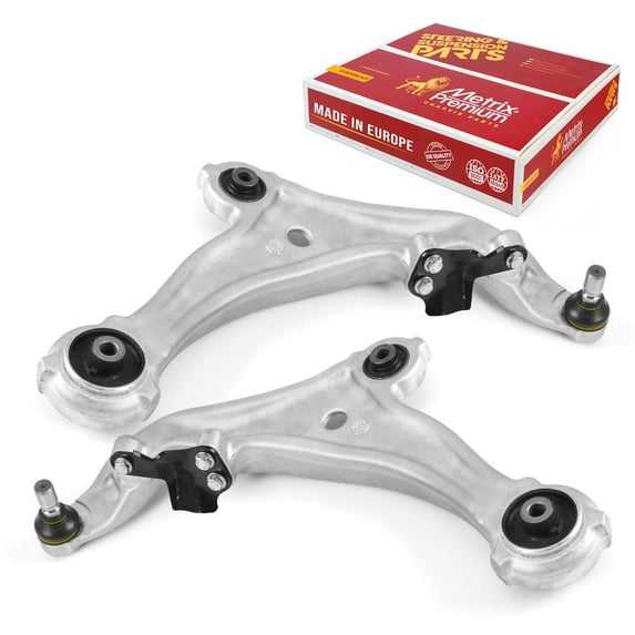 Metrix Premium Chassis Parts - Front Left & Right Lower Control Arm w Ball Joint & Bushing Assembly Kit Fits 2009-2014 Nissan Murano, Replacement RK622157, RK622158, Made in Europe
