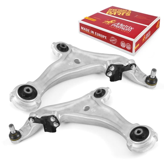 Metrix Premium Chassis Parts - Front Left & Right Lower Control Arm w Ball Joint & Bushing Assembly Kit Fits 2009-2014 Nissan Murano, Replacement RK622157, RK622158, Made in Europe