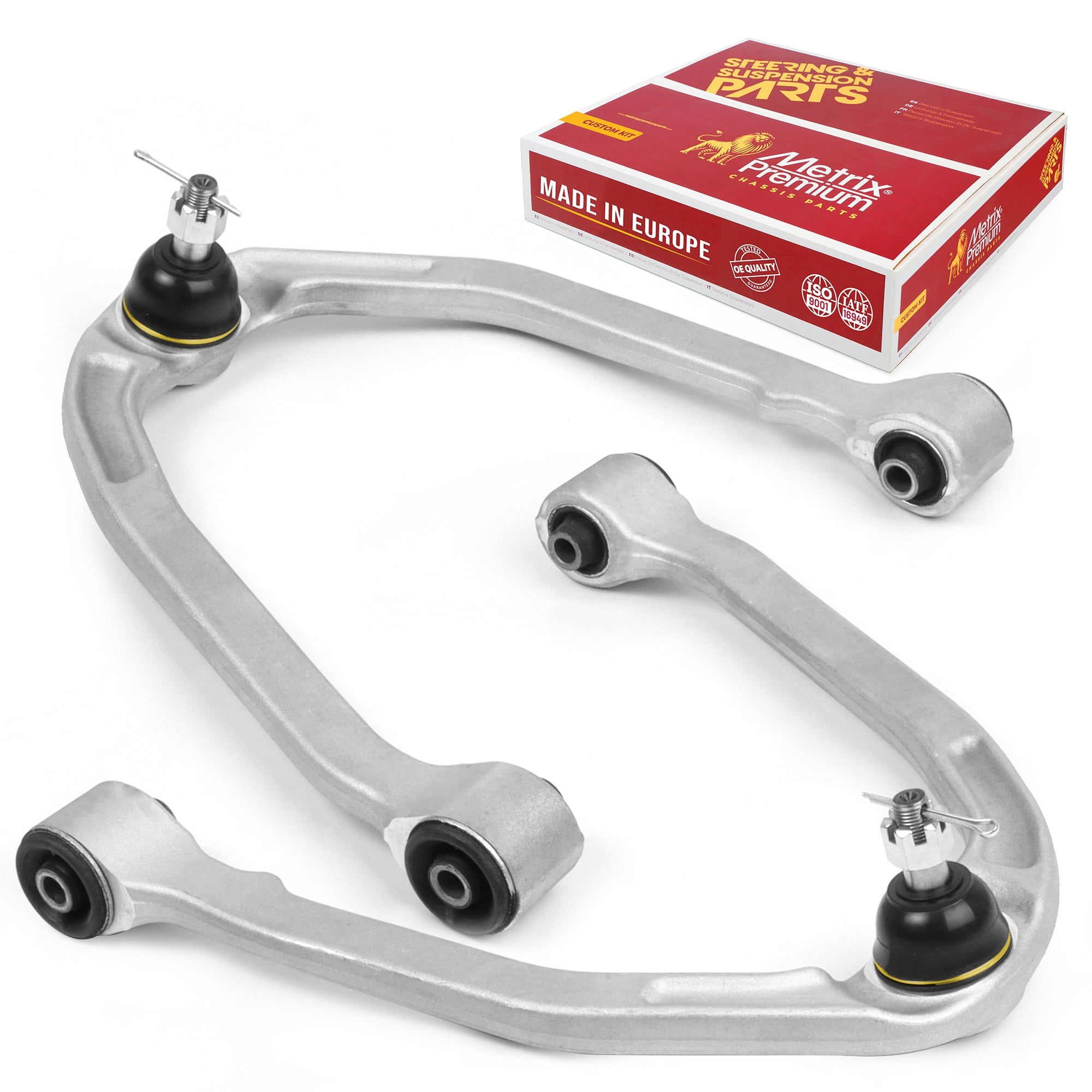 Metrix Premium Chassis Parts - Front Left & Right Upper Control Arm w Ball Joint & Bushing Assembly Kit Fits 2003-2007 Infiniti G35, 03-09 Nissan 350Z, Replacement RK621690, RK621936, Made in Europe
