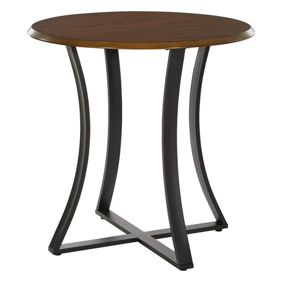 Metro 36" Oak Veneer Top Dining Table with Black Metal Base