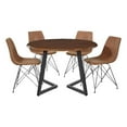 thumbnail image 1 of Metro 45"  Oak Veneer Dining Table with Sand Faux Leather Dining Chairs, 1 of 12