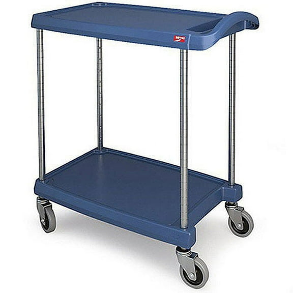 Metro 7892018 Utility Cart with Chrome Posts, 2 Shelf - Blue - 31.5 x 18.31 in.