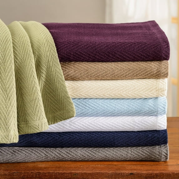 Metro All-Season 100% Cotton Thermal Woven Blanket Charcoal / King