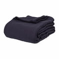 thumbnail image 1 of Metro All-Season 100% Cotton Thermal Woven Blanket Navy Blue / Full/Queen, 1 of 4