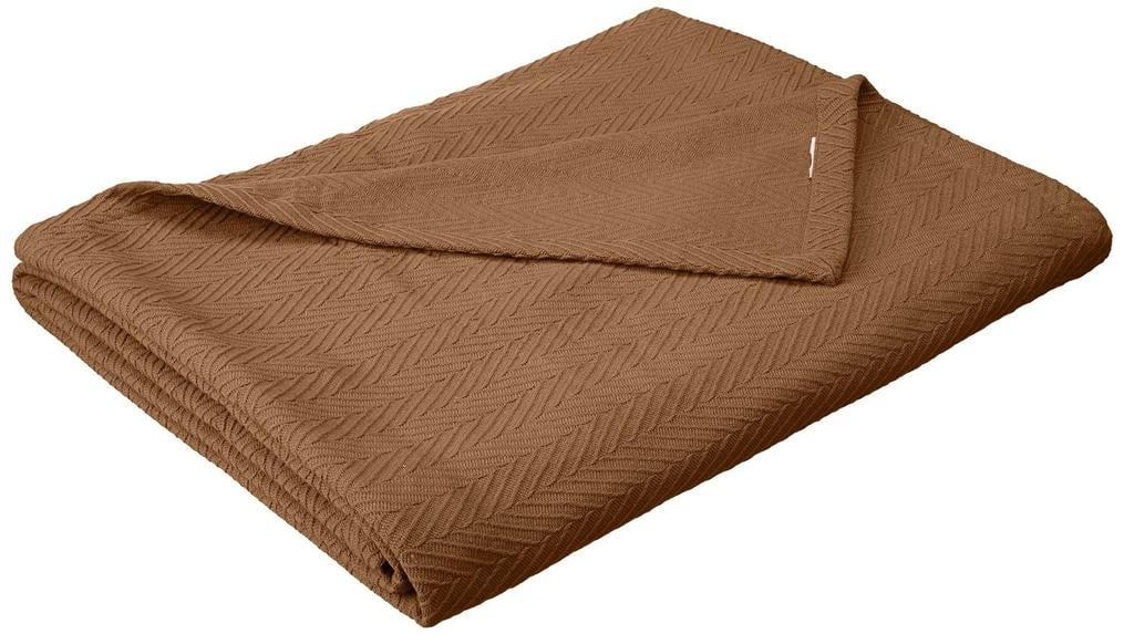 Metro All-Season 100% Cotton Thermal Woven Blanket Taupe / Full/Queen