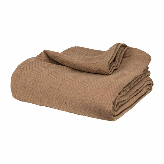 Metro All-Season 100% Cotton Thermal Woven Blanket Taupe / King