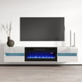 Metro BLEF Floating Fireplace TV Stand for TVs up to 80", Modern High
