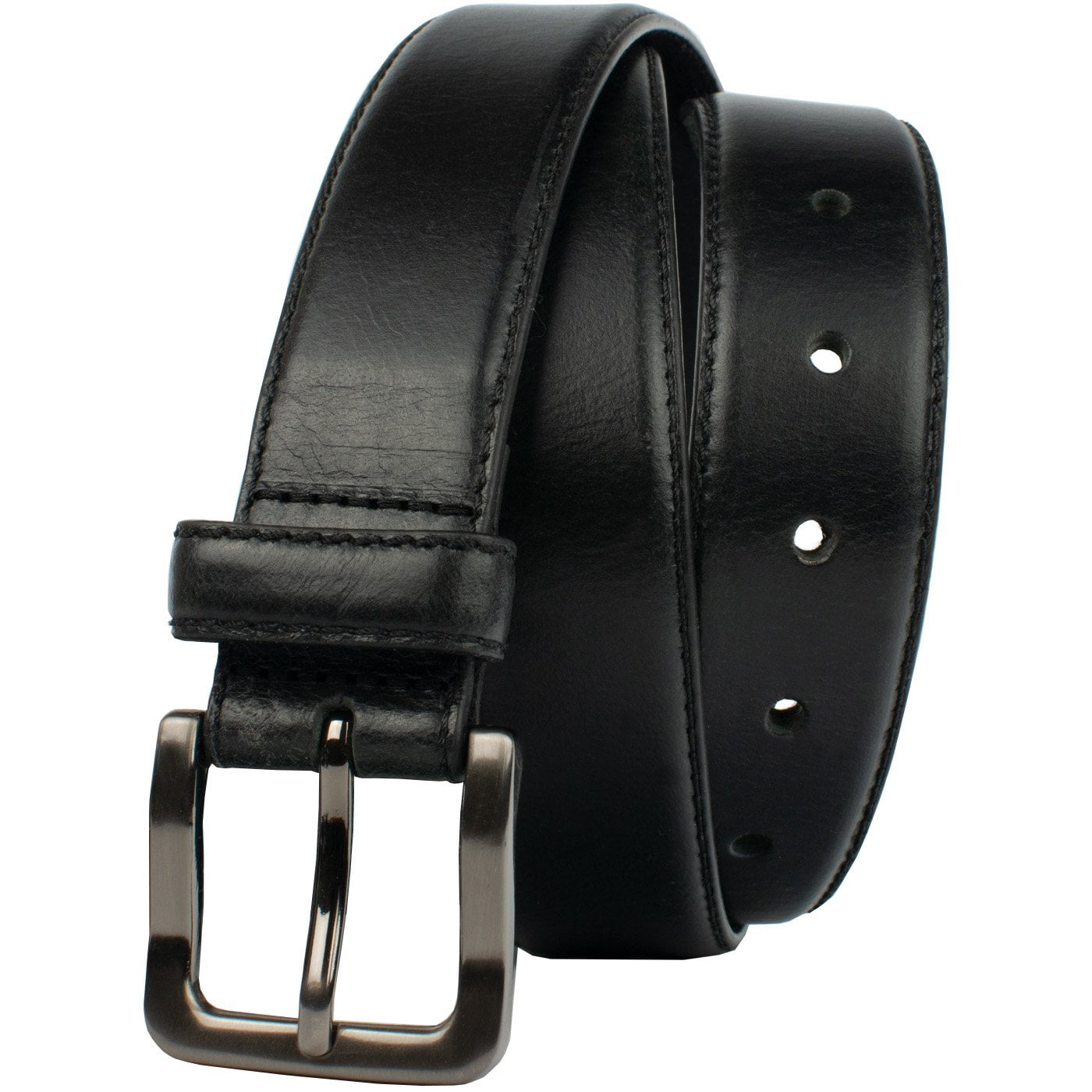 Belt Buckle Belt Smoky Mountain Titanium Black Leather Belt