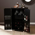 thumbnail image 1 of Metro Black Wood and Marble Bar Cabinet, 1 of 8