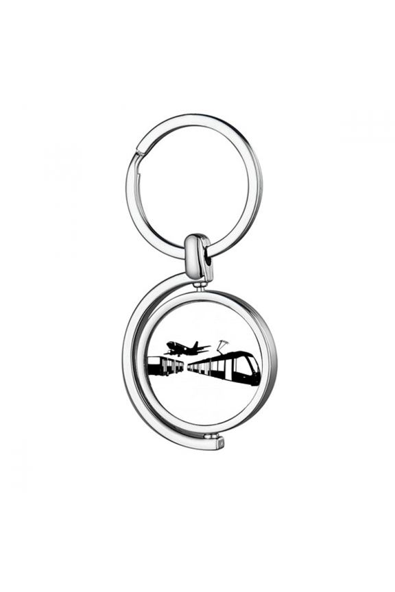 Metro Bus Aircraft Navigation Rotating Keychain Metal Keyring Holder