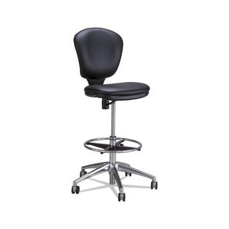 Metro Collection Extended-Height Chair Supports up to 250 lbs., Black Seat/Black Back, Chrome Base