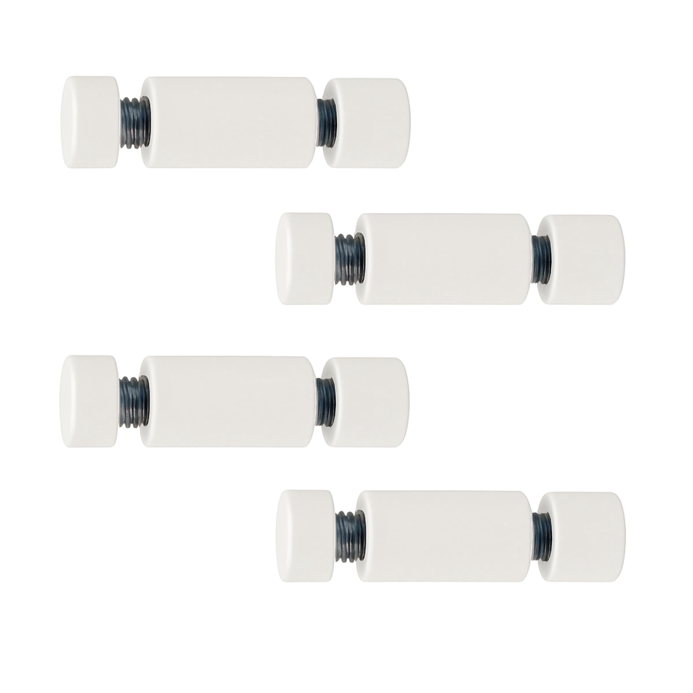 Metro Double-Panel Stand-Offs | Hardware Heavy-Duty Display Supports for Directional & Informational Signage, Satin Chrome .47" D x .79" L (White, .47" D x .79" L)