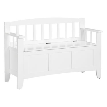Metro Entry Way Bench with Sierra Snow White finish Engineered Wood