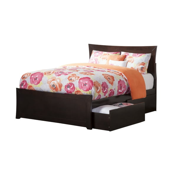 Metro Full Platform Bed with Matching Foot Board with 2 Urban Bed Drawers, Multiple Colors