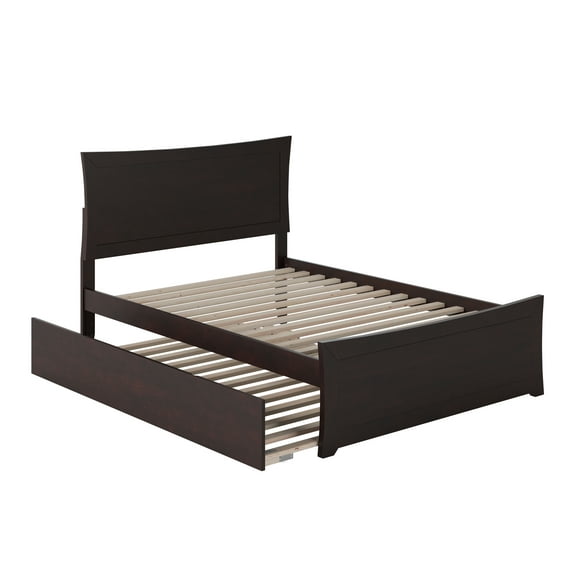 AFI Metro Full Wood Platform Bed with Matching Footboard and Full Trundle, Espresso