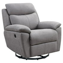 Metro Furniture Glider and Swivel Power Recliner with USB port in Light Gray