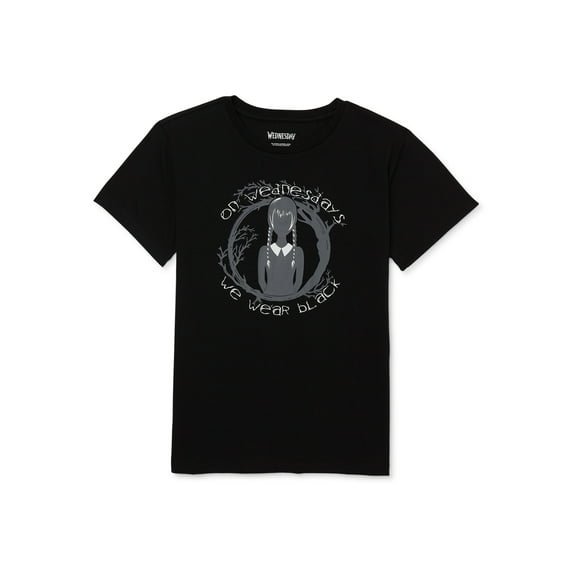 Wednesday Girls Short Sleeve Graphic T-Shirt, Sizes 4-16