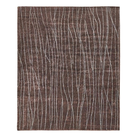 Metro Hand-Knotted New Zealand Wool Brown 8'x10' Area Rug