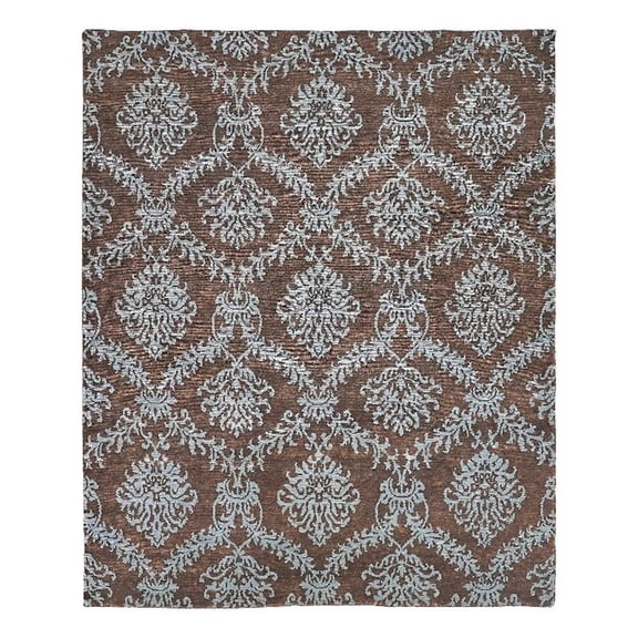 Metro Hand-Knotted New Zealand Wool Brown/Light Blue 6'x9' Area Rug