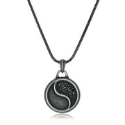 2 Collane Yin Yang Unisex - Ciondolo Metallo E Smalto, Catena 45+5 Cm - Simbolo Amore