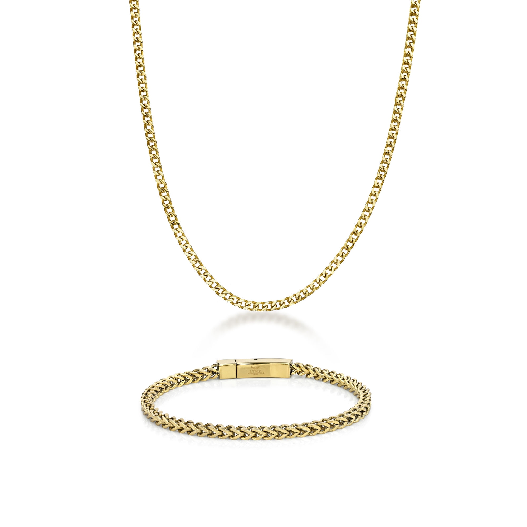 Metro Jewelry Men's 22-Inch Gold Ion Plated Stainless Steel Foxtail