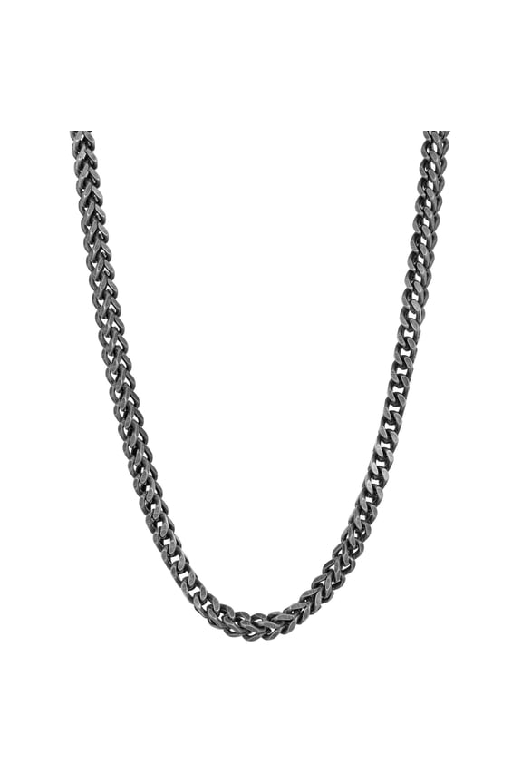 Antique Ion Plated Stainless Steel 4MM Franco Chain Necklace - 24 Inch