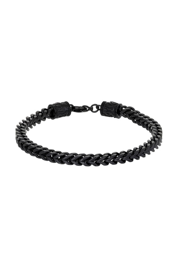 Black Ion Plated Stainless Steel 5 MM Foxtail Chain Bracelet