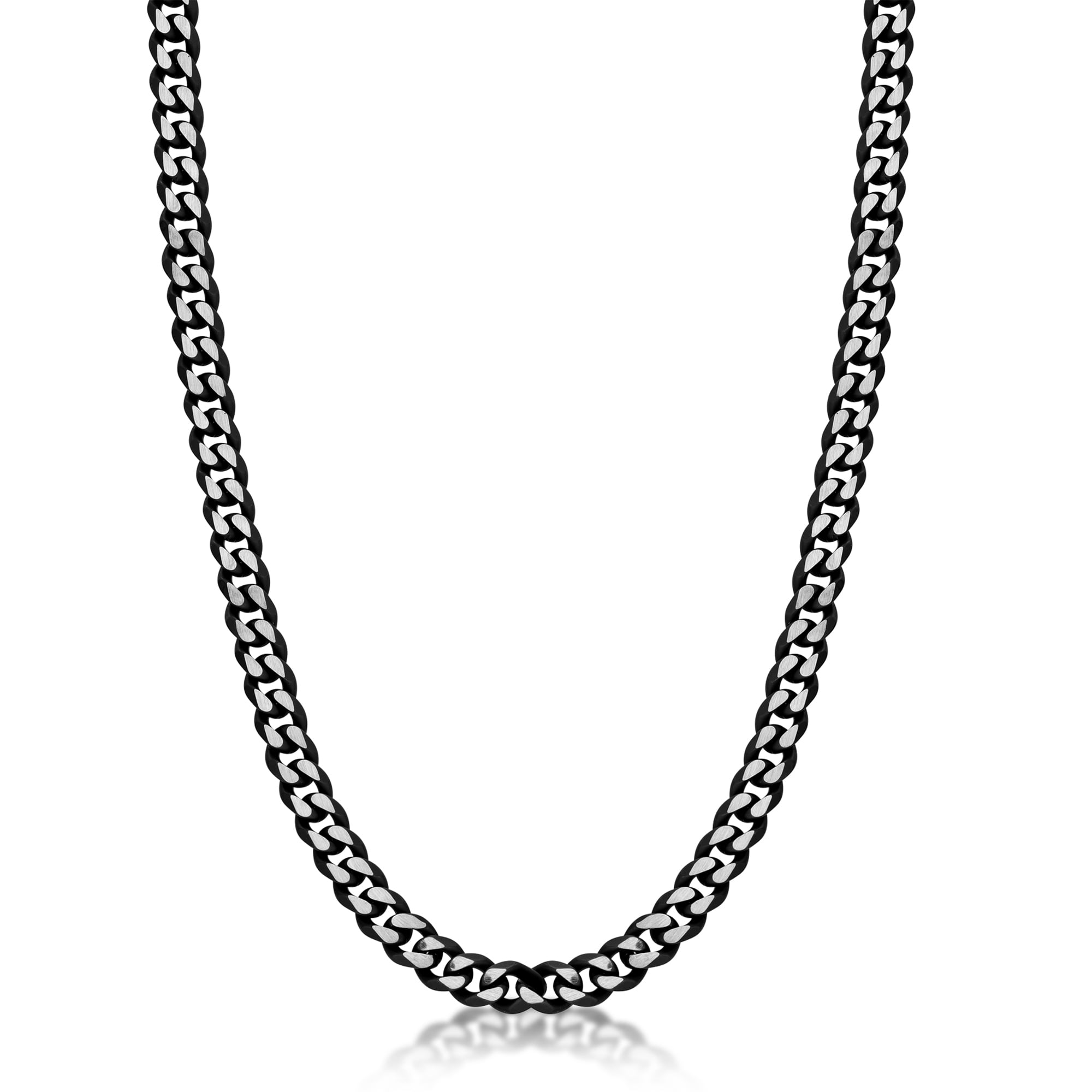 Metro Jewelry Black Ion Plated Stainless Steel Curb Chain Necklace for ...
