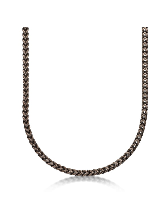 Chocolate Ion Plated Stainless Steel 6 MM Foxtail Chain Necklace - 22 Inch