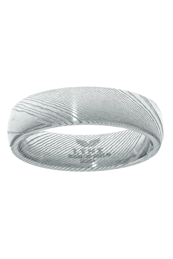 Damascus Steel Unique Band Ring for Men - 6 MM Wide - Size 10