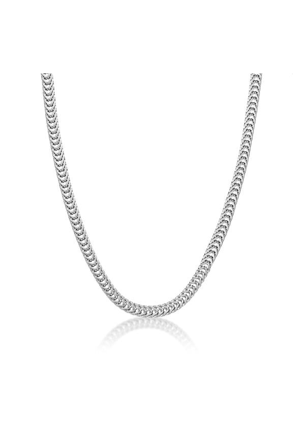 Matte Finish Stainless Steel 6 MM Mesh Chain Necklace - 22 Inch