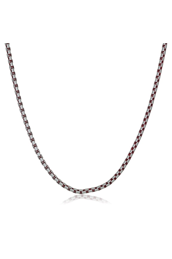 Red Ion Plated Stainless Steel 3.5MM Rope Chain Necklace - 24 Inch