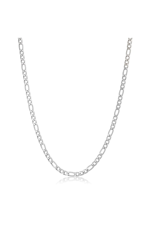 Stainless Steel 3MM Figaro Chain Necklace - 22 Inch