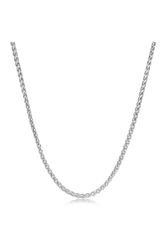 Stainless Steel 4MM Wheat Chain Necklace - 22 Inch
