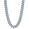 thumbnail image 1 of Metro Jewelry Stainless Steel Curb Chain Necklace for Men with Blue Ion Plating 10 MM 22 Inch Long, 1 of 4