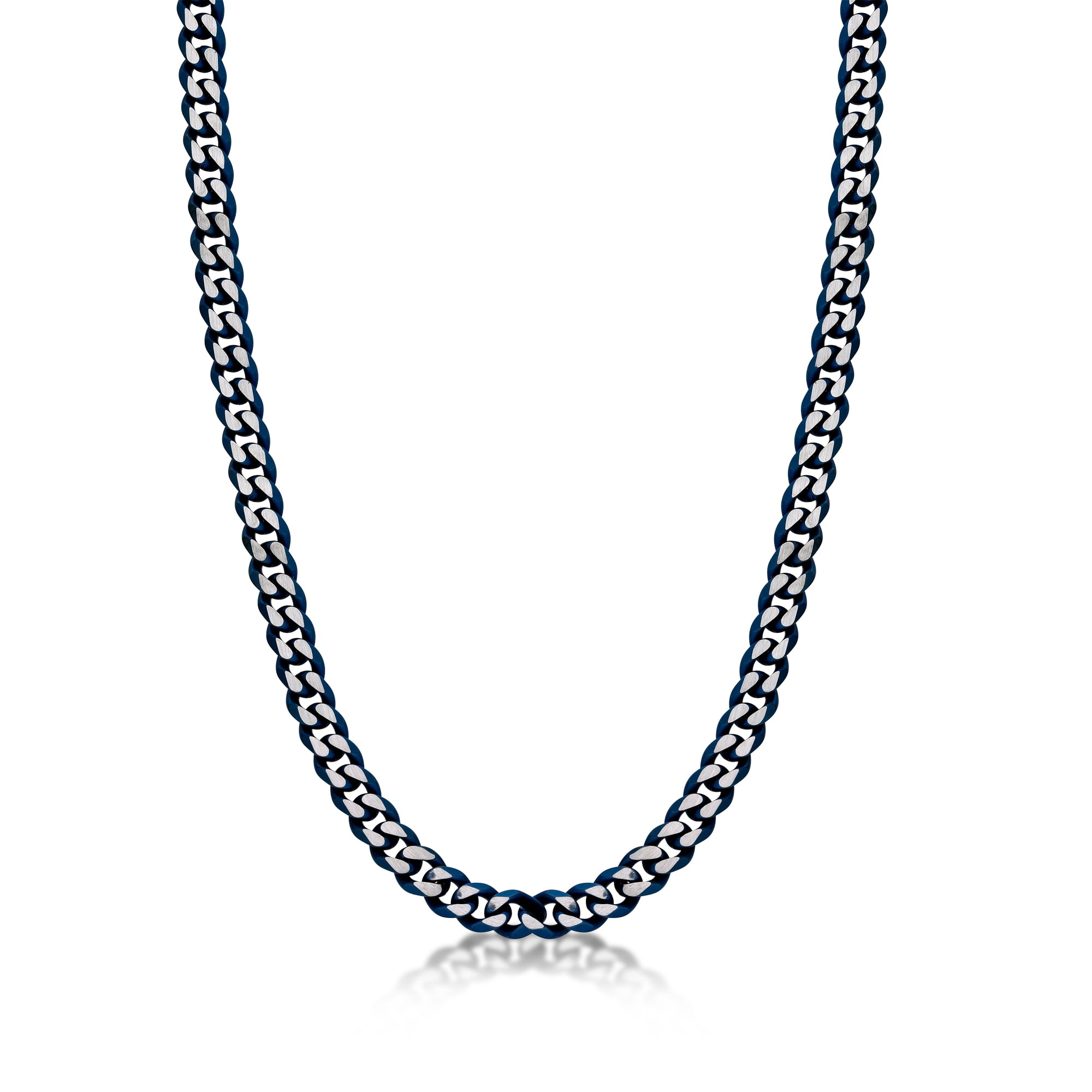 Metro Jewelry Stainless Steel Link Bracelet Or Necklace For Men - Blue Ion Or Gold Plated, Push Lock - View #3