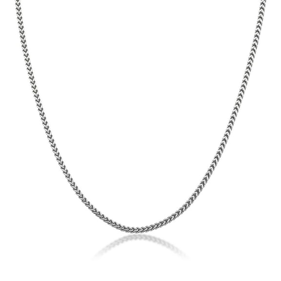 Metro Jewelry Stainless Steel Franco Chain Necklace for Men 2.5 MM 18 Inch Long with Lobster Claw