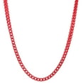 thumbnail image 1 of Metro Jewelry Stainless Steel Red Acrylic Thick Franco Chain Necklace for Men 5 mm Wide 26 Inches Lobster Claw, 1 of 5