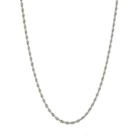 Metro Jewelry Stainless Steel Rope Chain Necklace for Men 4 MM 24 Inch Long with Lobster Claw
