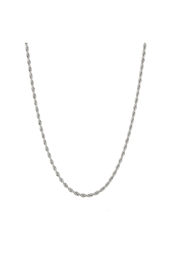 Stainless Steel Rope Chain Necklace for Men 4 MM 24 Inch Long with Lobster Claw