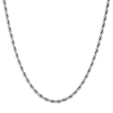 Metro Jewelry Stainless Steel Rope Chain Necklace for Men 4 MM 30 Inch Long with Lobster Claw