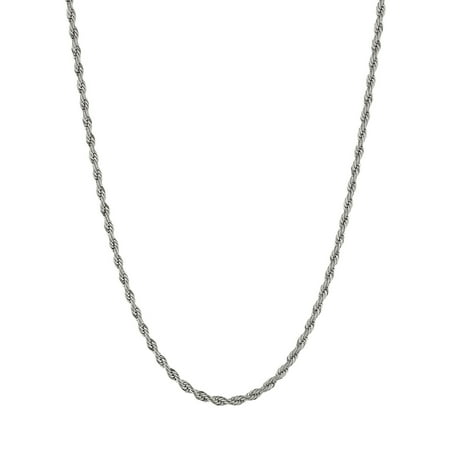 Metro Jewelry Stainless Steel Thin Curb Chain Necklace 4 MM Wide for Men 22 Inch Long with Lobster Clasp