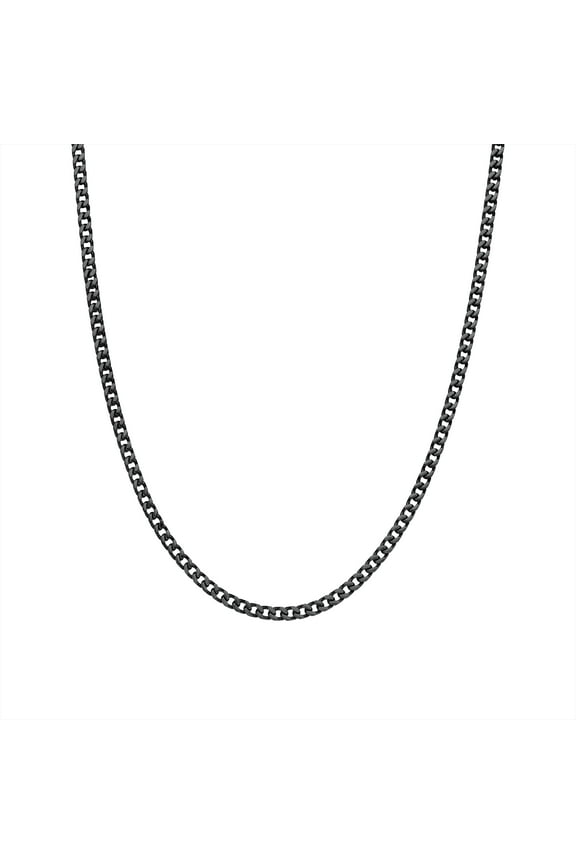 Stainless Steel Thin Foxtail Chain Necklace for Men with Whole Black Ion Plating 4 MM 20 Inch Long with Lobster Claw