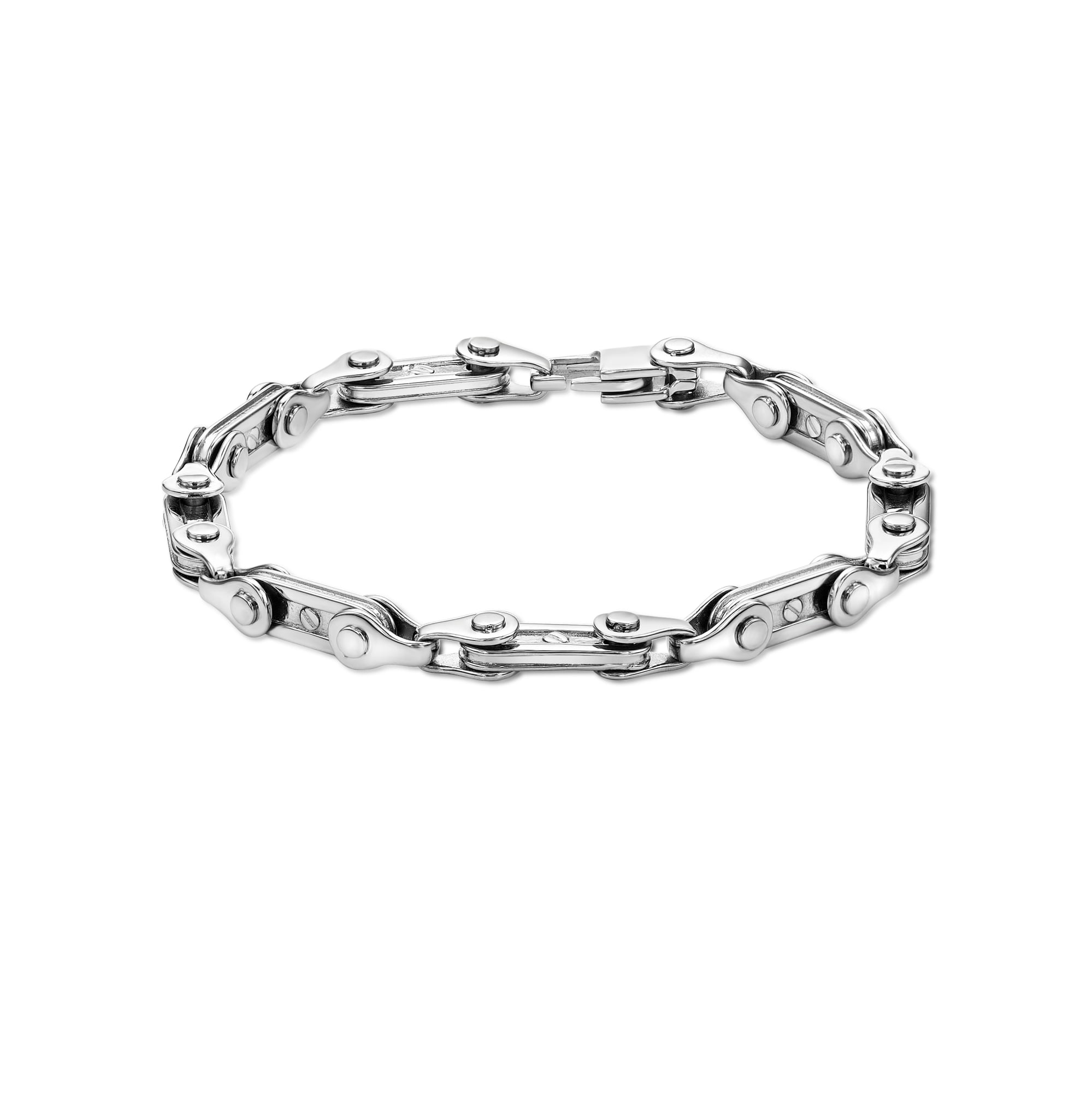Metro Jewelry Stainless Steel Thin Specialty Link Bracelet for Men