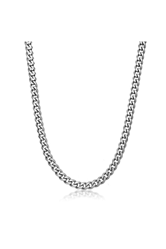 Stainless Steel Two Tone 8MM Curb Chain Necklace - 22 Inch