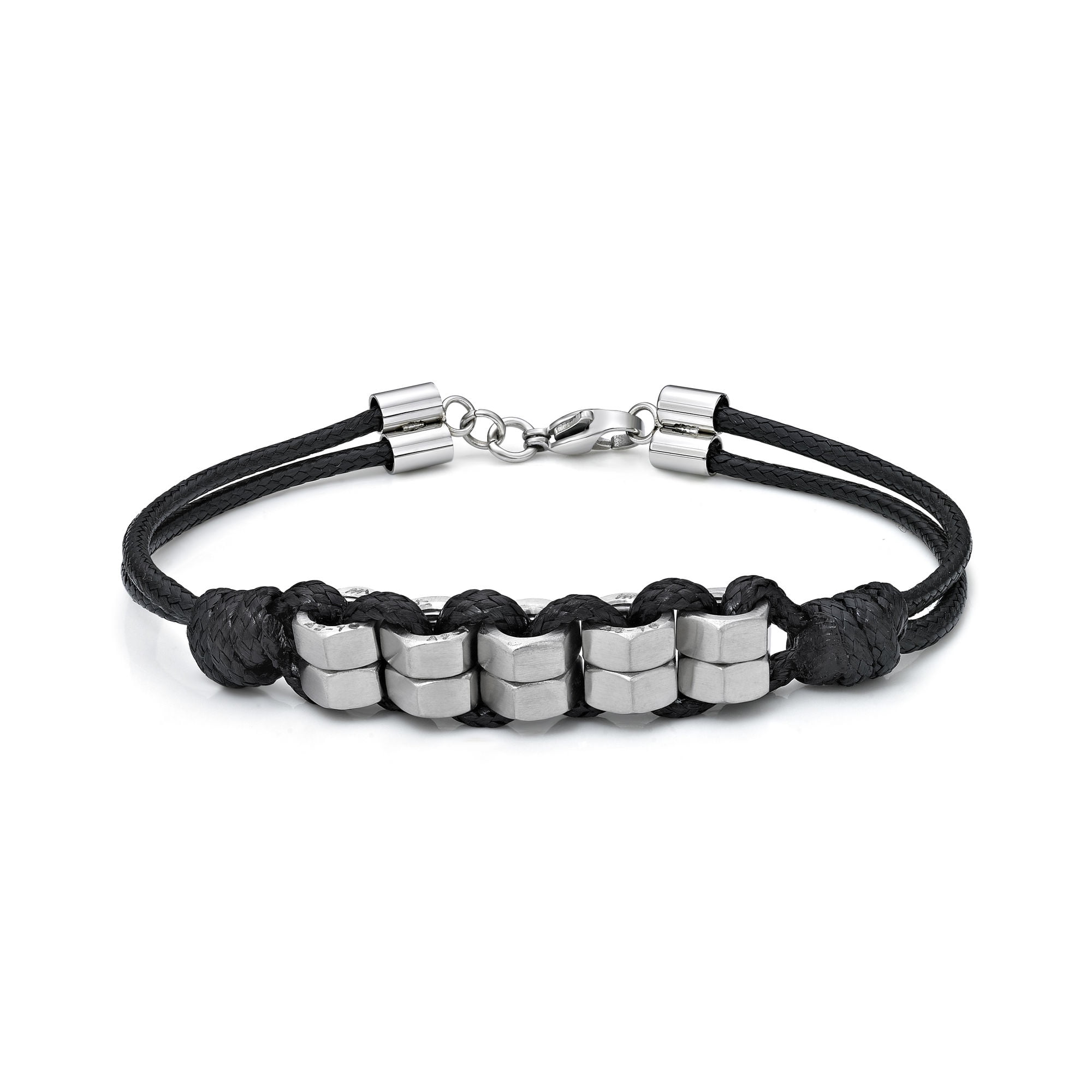 Metro Jewelry Thick Hexagon Nuts Bracelet for Men in Stainless Steel with Ion Plating 8.25 Inches Long 11 mm Wide Lobster Claw