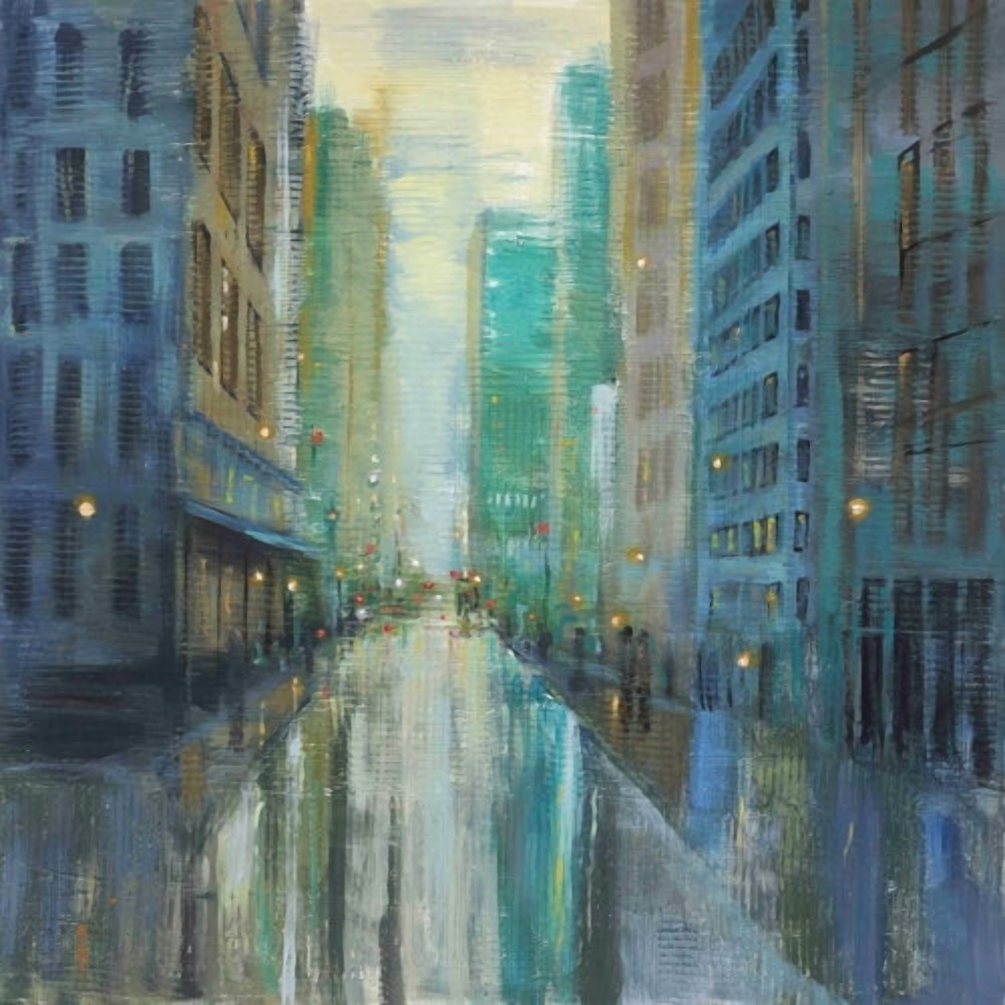 "Metro Lights III" Painting Print on Wrapped Canvas