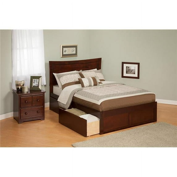 Metro Matching Footboard with Urban Bed Drawers x 1 - Antique Walnut, Full Size