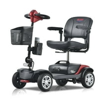 Metro Secure Foldable 4-Wheel Mobility Scooter with Charger & Basket, Red, 350 lb Limit